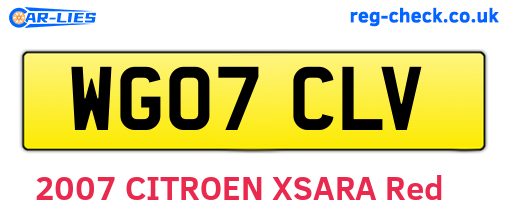 WG07CLV are the vehicle registration plates.
