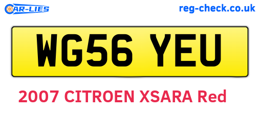 WG56YEU are the vehicle registration plates.