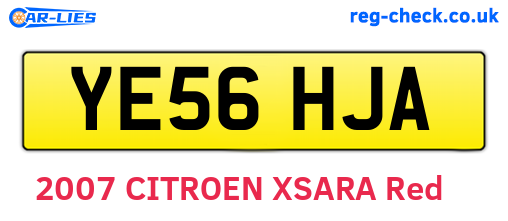 YE56HJA are the vehicle registration plates.