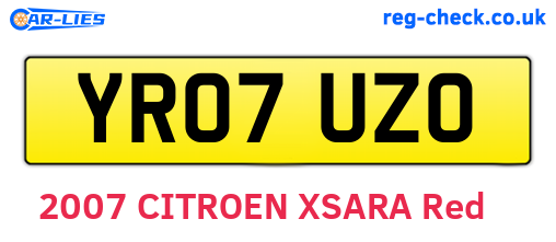 YR07UZO are the vehicle registration plates.