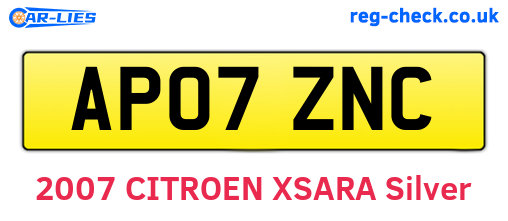 AP07ZNC are the vehicle registration plates.