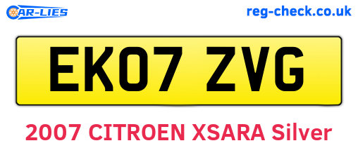 EK07ZVG are the vehicle registration plates.