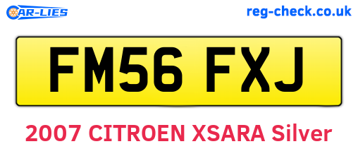 FM56FXJ are the vehicle registration plates.