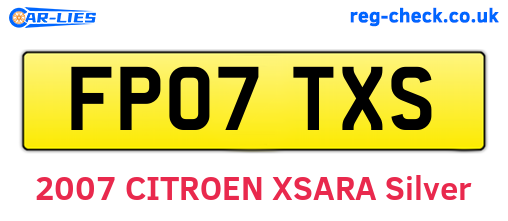 FP07TXS are the vehicle registration plates.