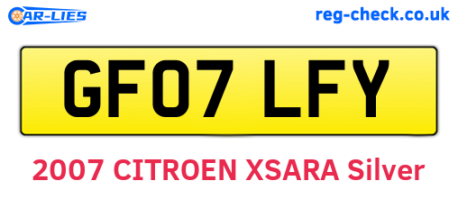GF07LFY are the vehicle registration plates.