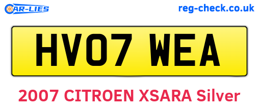 HV07WEA are the vehicle registration plates.