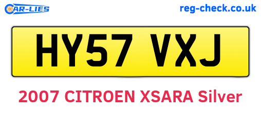HY57VXJ are the vehicle registration plates.