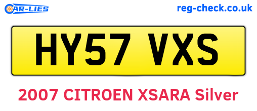 HY57VXS are the vehicle registration plates.