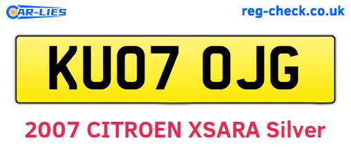 KU07OJG are the vehicle registration plates.