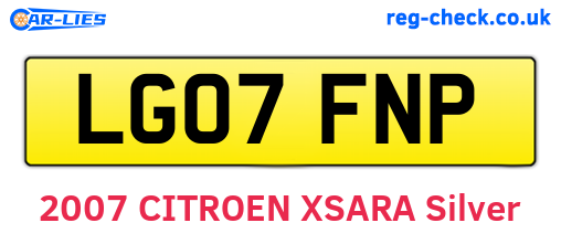 LG07FNP are the vehicle registration plates.
