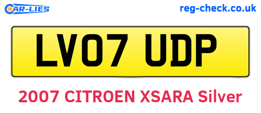LV07UDP are the vehicle registration plates.