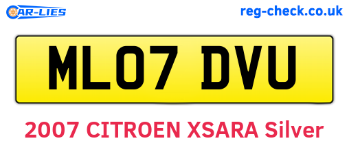 ML07DVU are the vehicle registration plates.