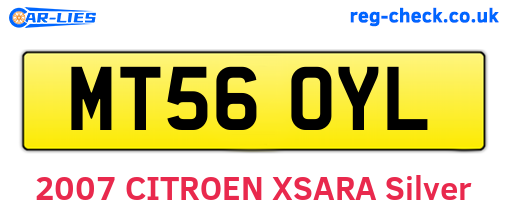 MT56OYL are the vehicle registration plates.