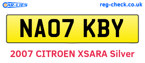 NA07KBY are the vehicle registration plates.