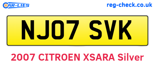 NJ07SVK are the vehicle registration plates.