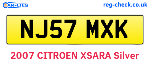 NJ57MXK are the vehicle registration plates.