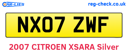 NX07ZWF are the vehicle registration plates.