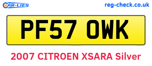 PF57OWK are the vehicle registration plates.