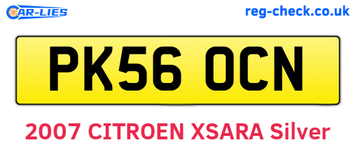 PK56OCN are the vehicle registration plates.