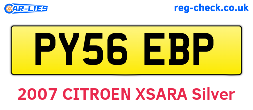 PY56EBP are the vehicle registration plates.
