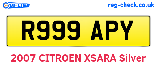 R999APY are the vehicle registration plates.