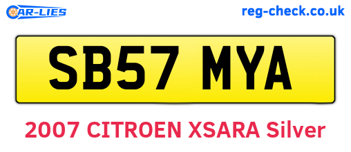 SB57MYA are the vehicle registration plates.