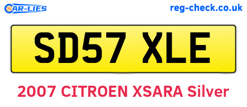 SD57XLE are the vehicle registration plates.