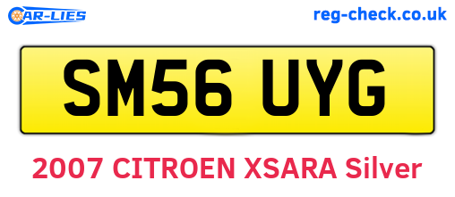 SM56UYG are the vehicle registration plates.