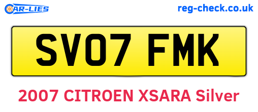 SV07FMK are the vehicle registration plates.