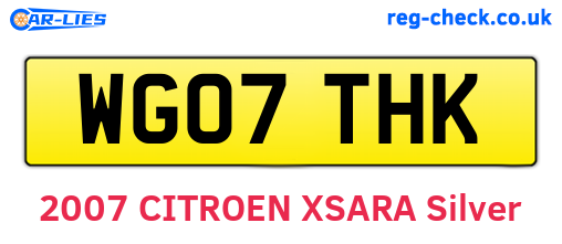 WG07THK are the vehicle registration plates.