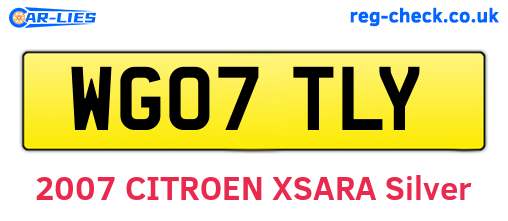 WG07TLY are the vehicle registration plates.