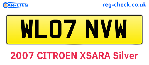 WL07NVW are the vehicle registration plates.