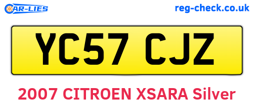 YC57CJZ are the vehicle registration plates.