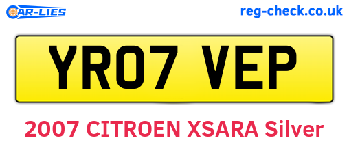 YR07VEP are the vehicle registration plates.