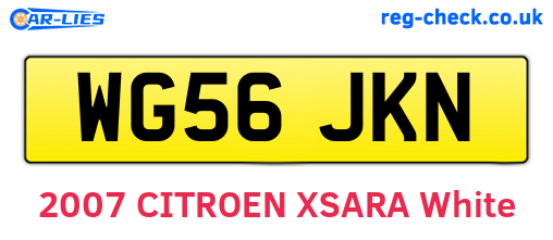 WG56JKN are the vehicle registration plates.