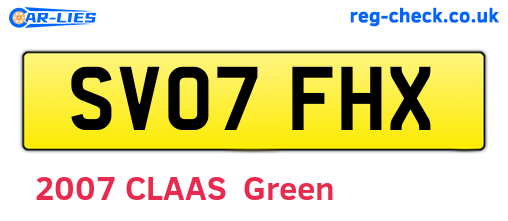 SV07FHX are the vehicle registration plates.