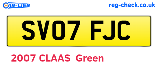 SV07FJC are the vehicle registration plates.