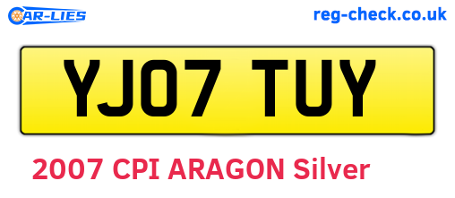YJ07TUY are the vehicle registration plates.