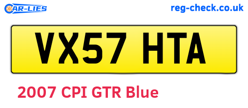 VX57HTA are the vehicle registration plates.
