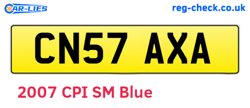 CN57AXA are the vehicle registration plates.
