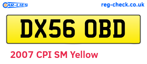 DX56OBD are the vehicle registration plates.