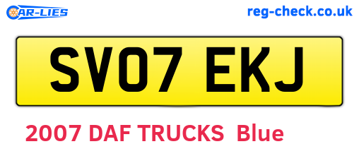 SV07EKJ are the vehicle registration plates.