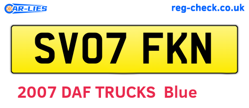 SV07FKN are the vehicle registration plates.