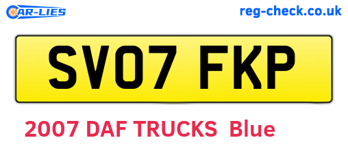 SV07FKP are the vehicle registration plates.