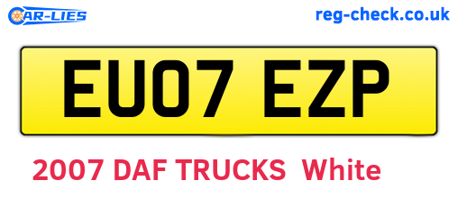 EU07EZP are the vehicle registration plates.