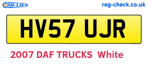 HV57UJR are the vehicle registration plates.