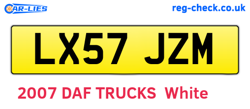 LX57JZM are the vehicle registration plates.