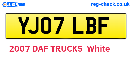 YJ07LBF are the vehicle registration plates.