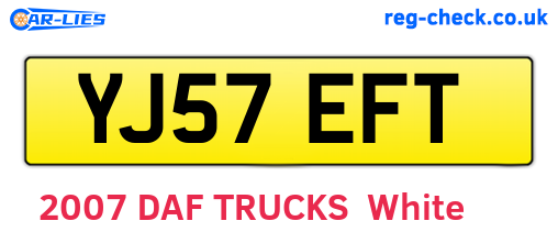 YJ57EFT are the vehicle registration plates.