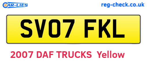 SV07FKL are the vehicle registration plates.